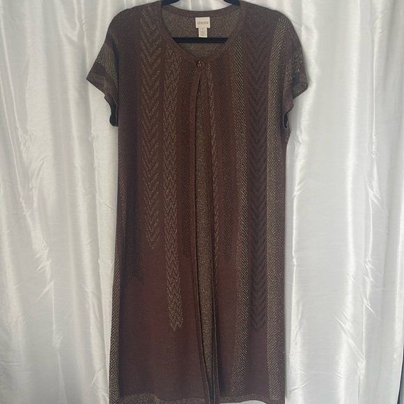 NWOT Chico’s Open Short Sleeved Sweater Size 1 (Small) - Picture 1 of 10